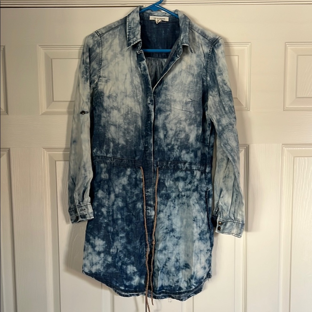 Denim Tie-Dye shirt dress